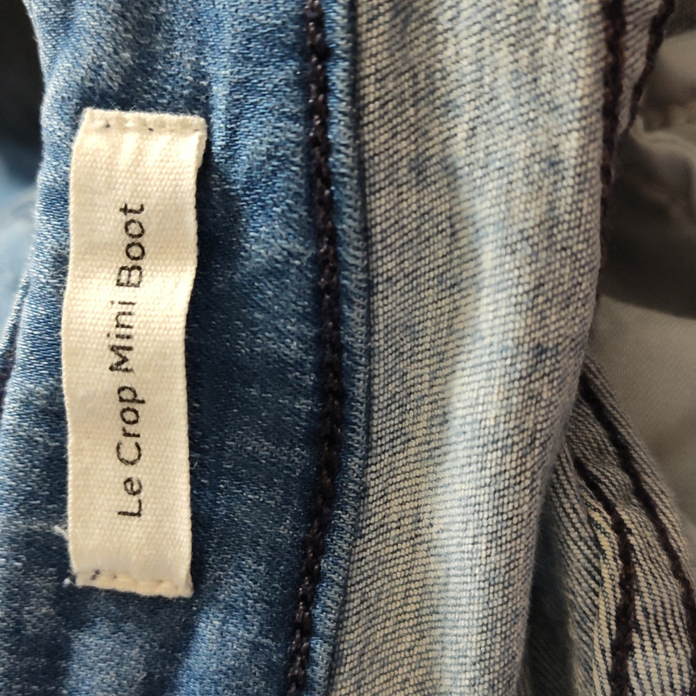Frame Women's Denim Blue Jean Le Crop Mini Boot Medium Wash Size 28 - Picture 9 of 10
